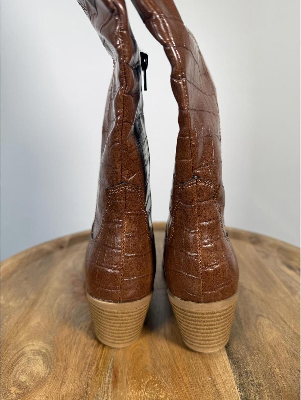 Sun + Stone Dollyy Pointed-Toe Western Boots Tan Women's Size 5 - Picture 5 of 7